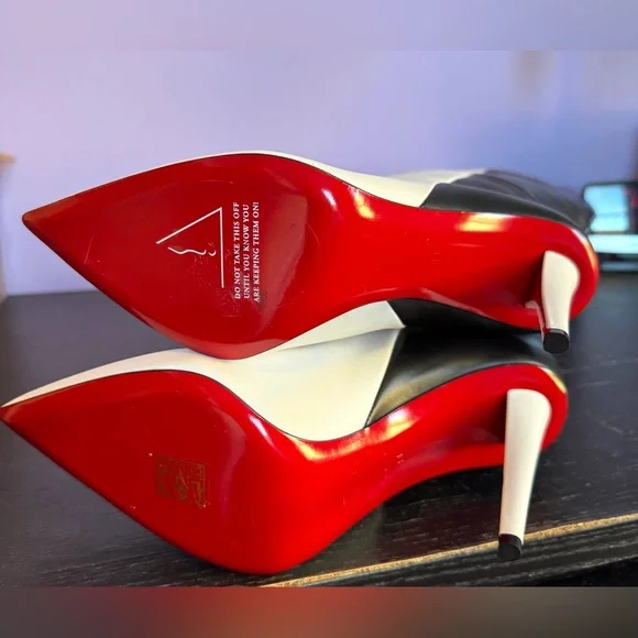 Christian Louboutin Astrilarge 100 black and white Botta boots in 41 EU - Picture 12 of 16